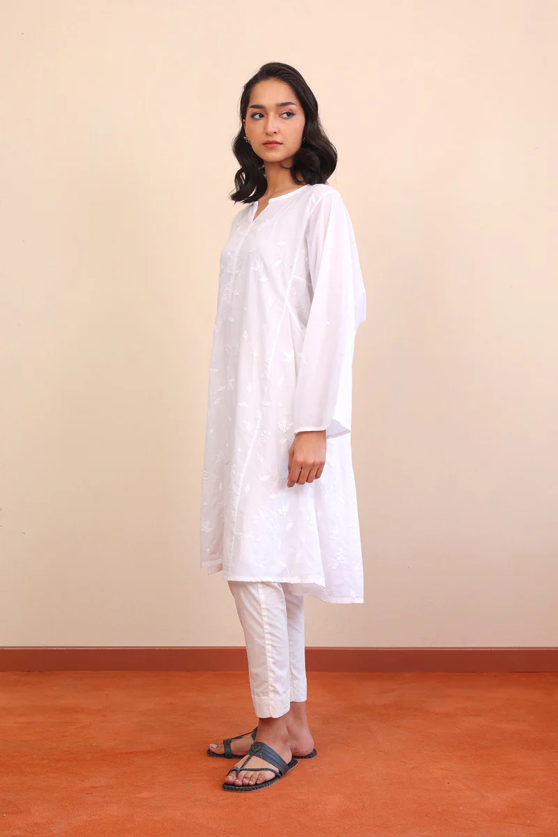 NKR White on White Kurta - Image 3