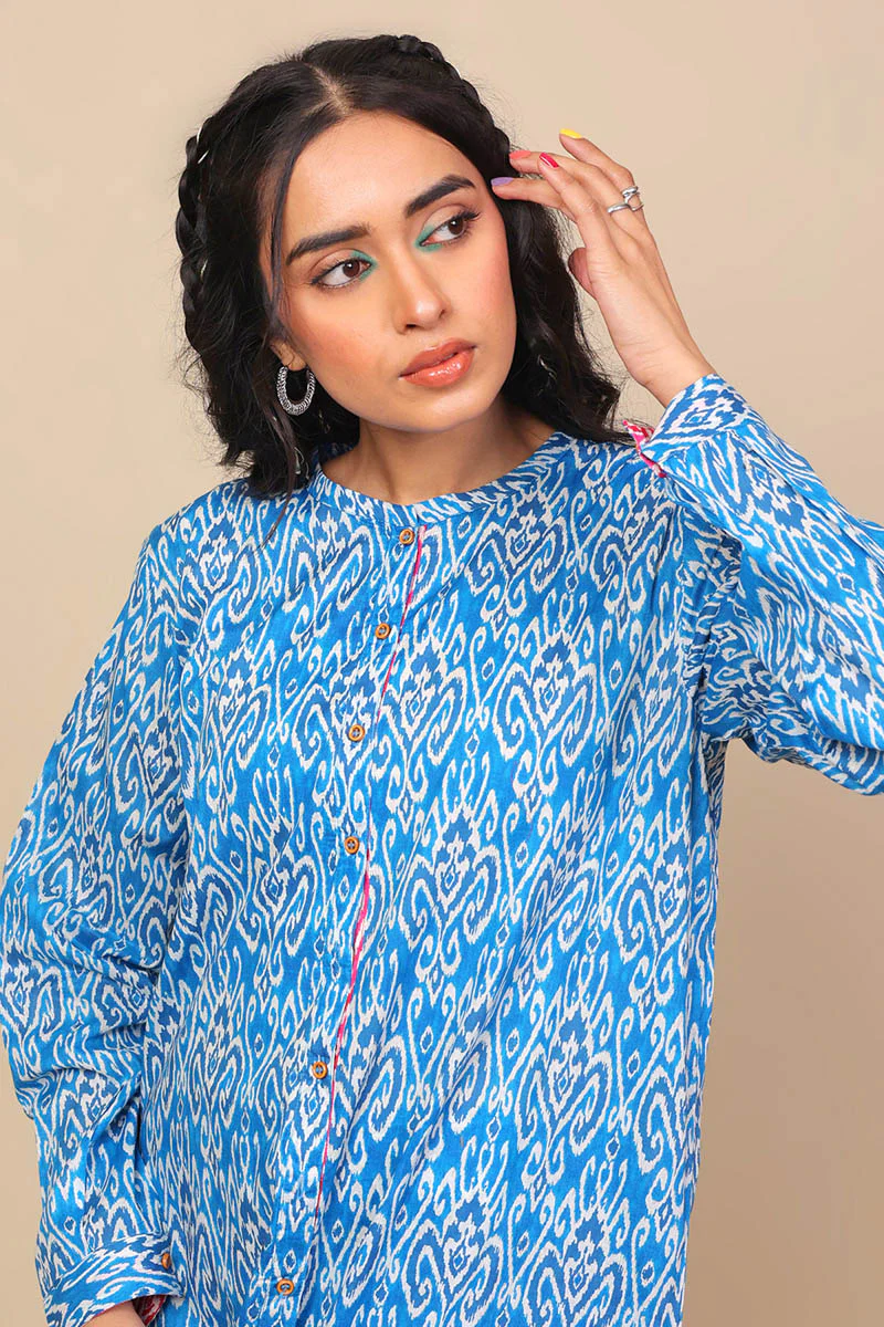2-Piece Block Printed Saga Asmani - Image 2