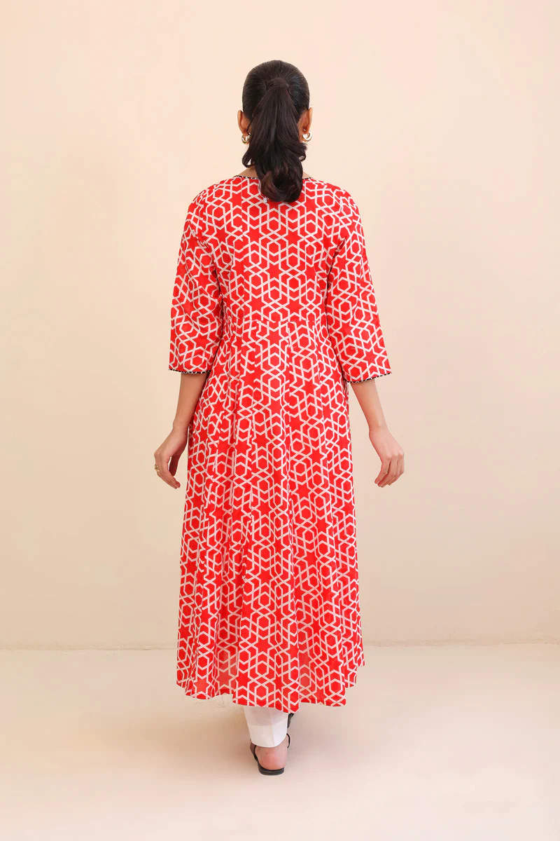 Geometric Angrakha Dress - Image 4