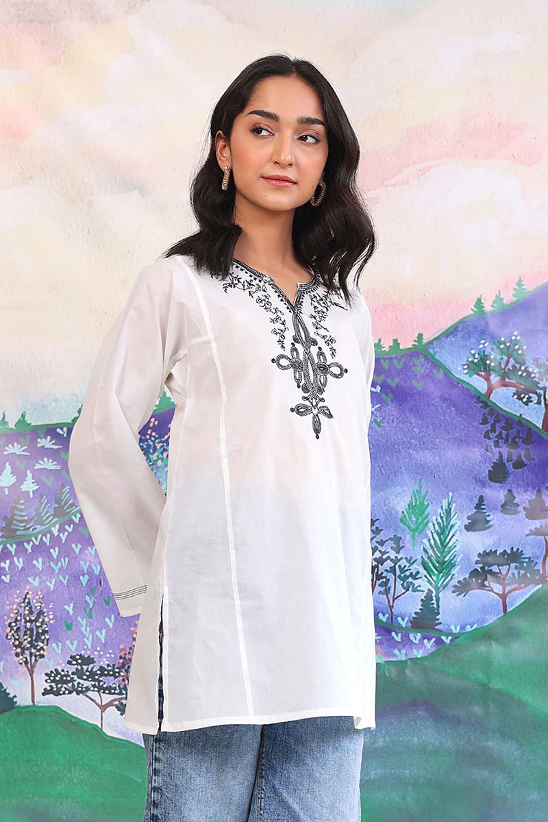 Gul Meena Monochromatic Kurti - Image 5