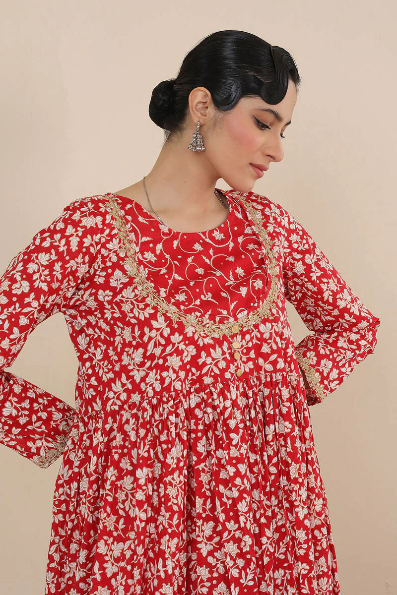 Asmani Mother Of Pearls Anarkali - Image 11