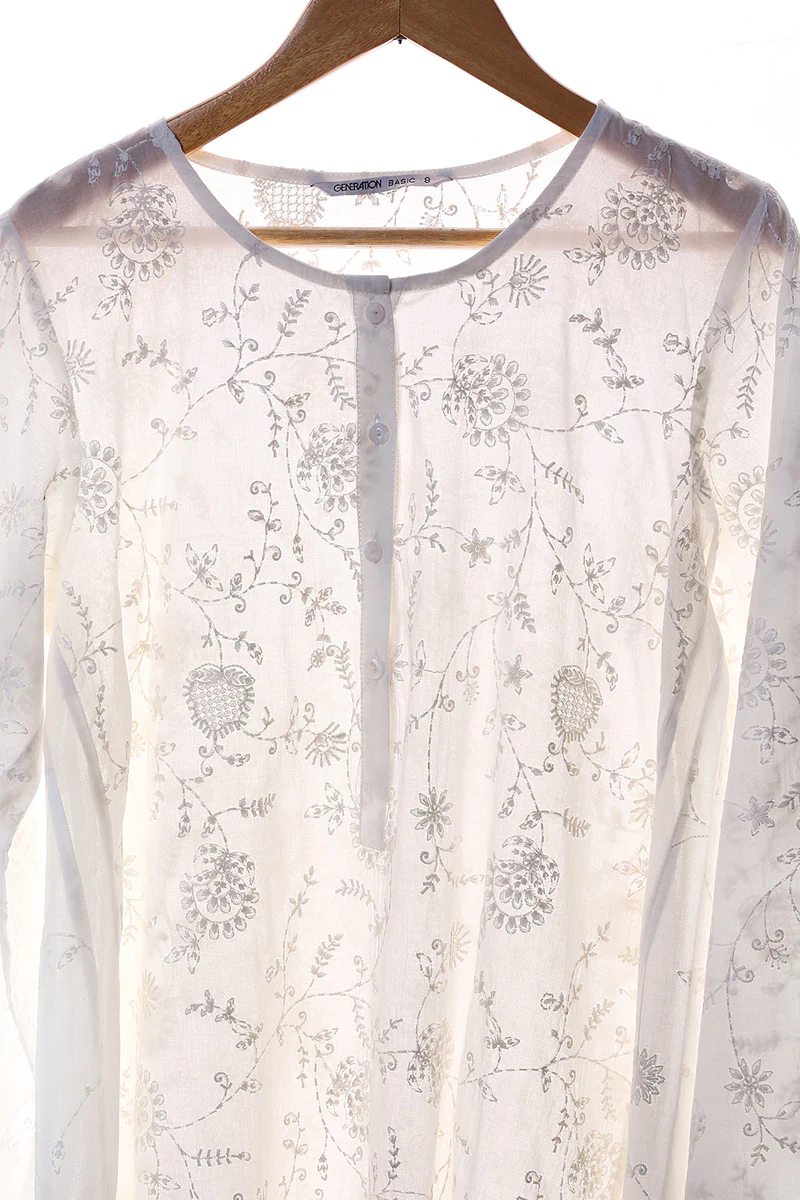 Bahar Embroidered Safaida Kurta - Image 4