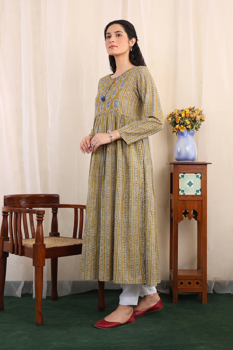 Ajrak Block Dress - Image 3