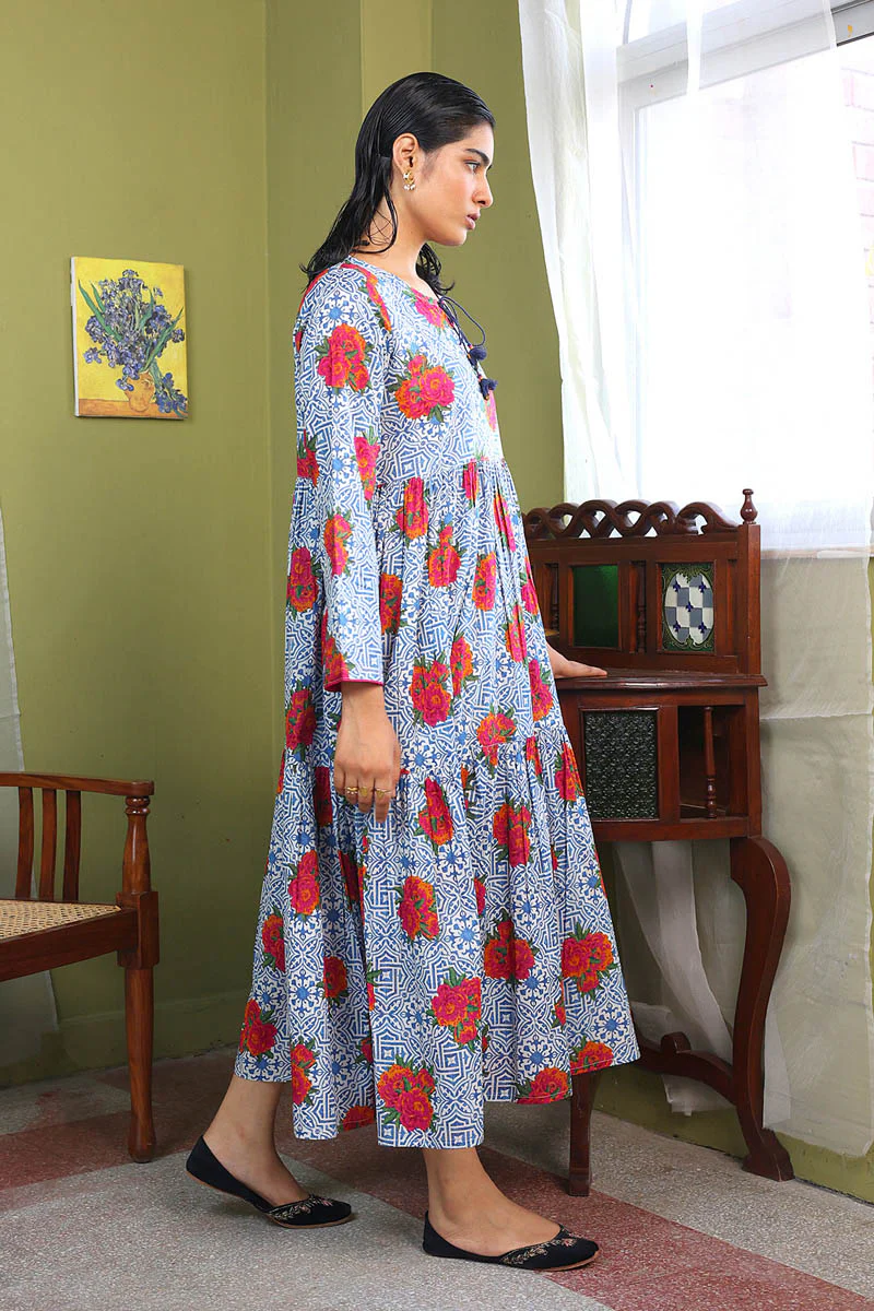 Tilework Tiered Dress - Image 4