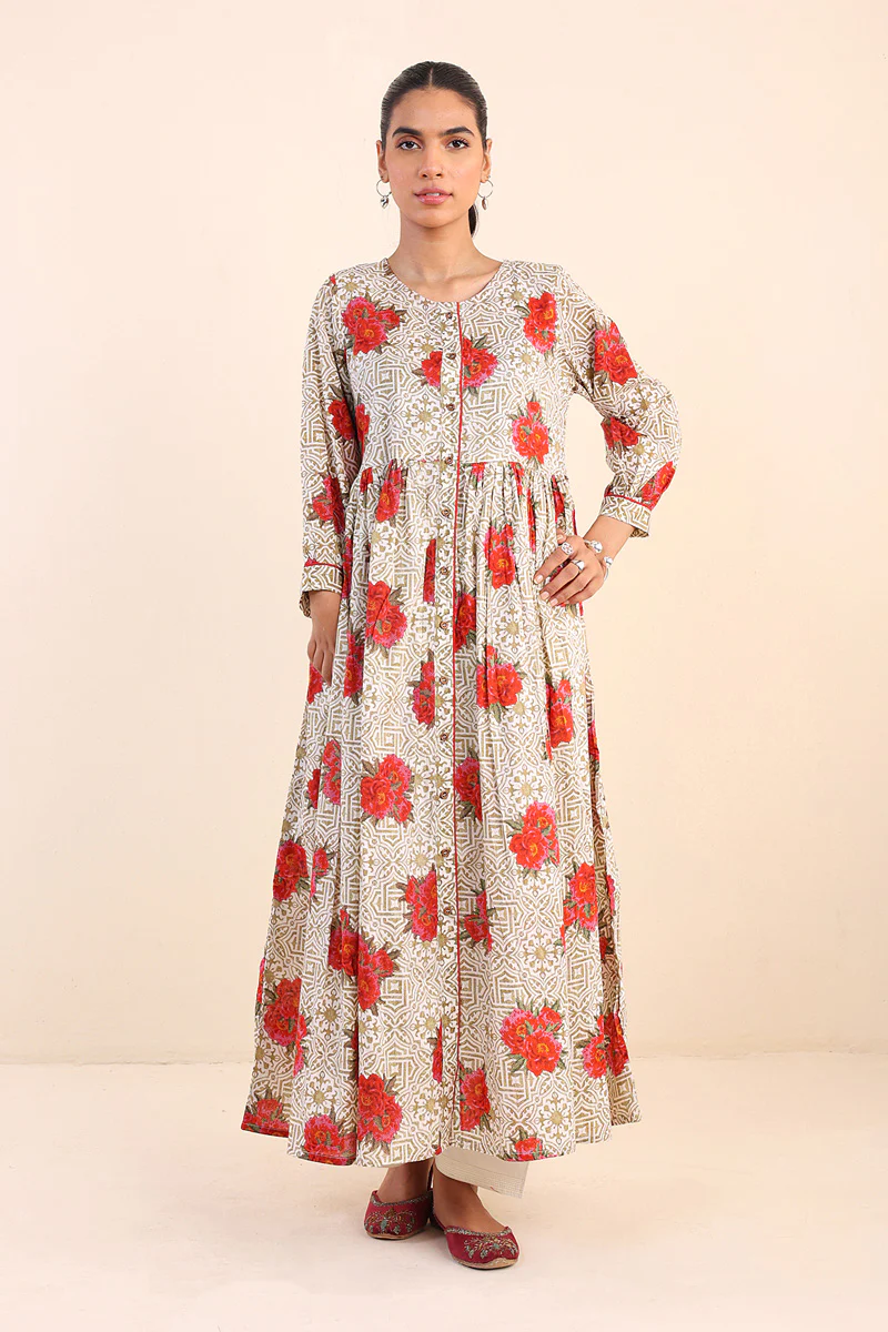 Tilework Flared Dress - Image 3