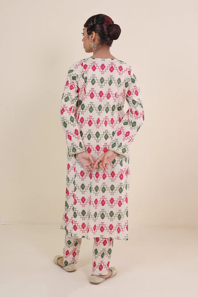 Printed Phulkari 2-Piece Set - Image 4