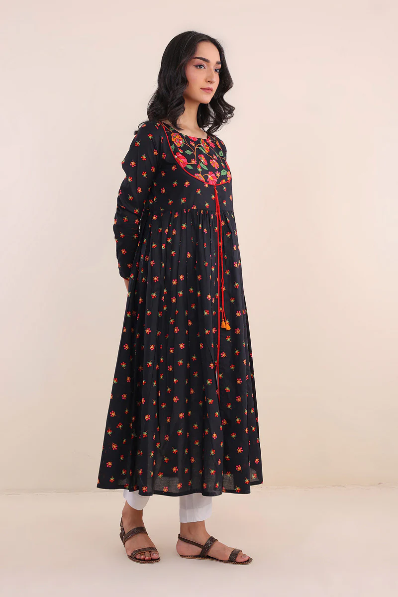 Paithani Print Blocked Dress - Image 3