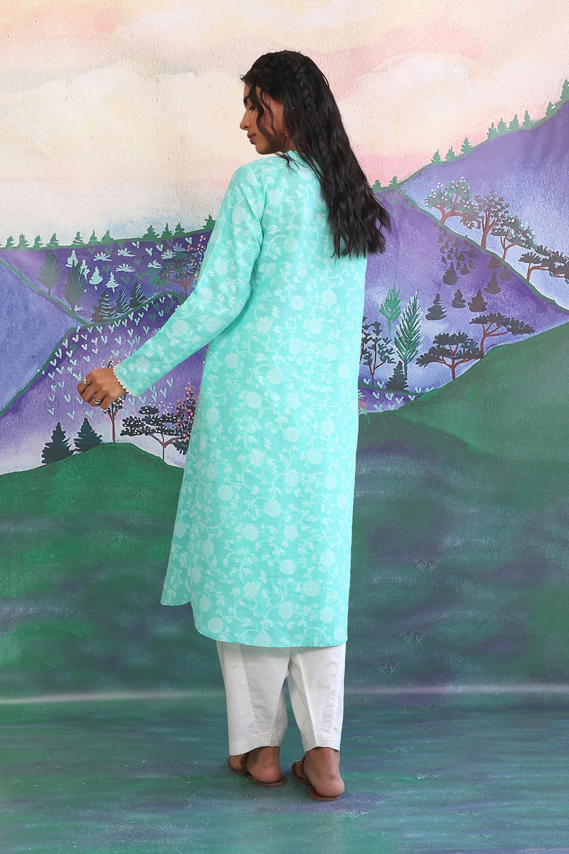 Breezy Blues SeaFoam Kurta - Image 5