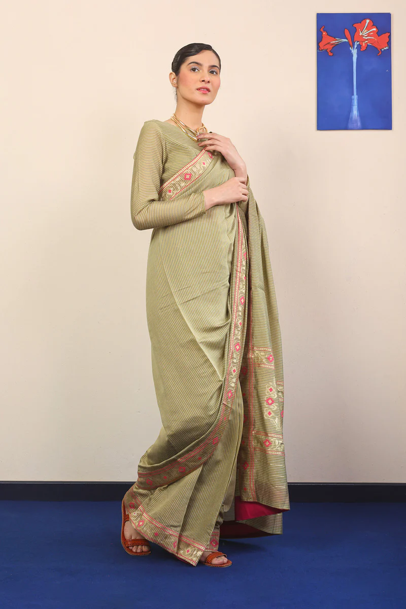 Pathani Peekaboo Sari - Image 3