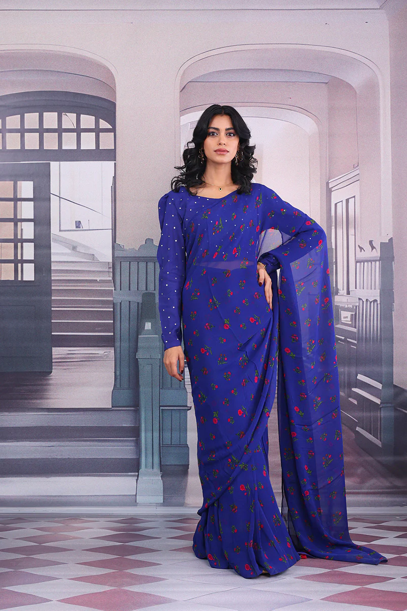 Gulaab Jaal Mukaish Sari - Image 3