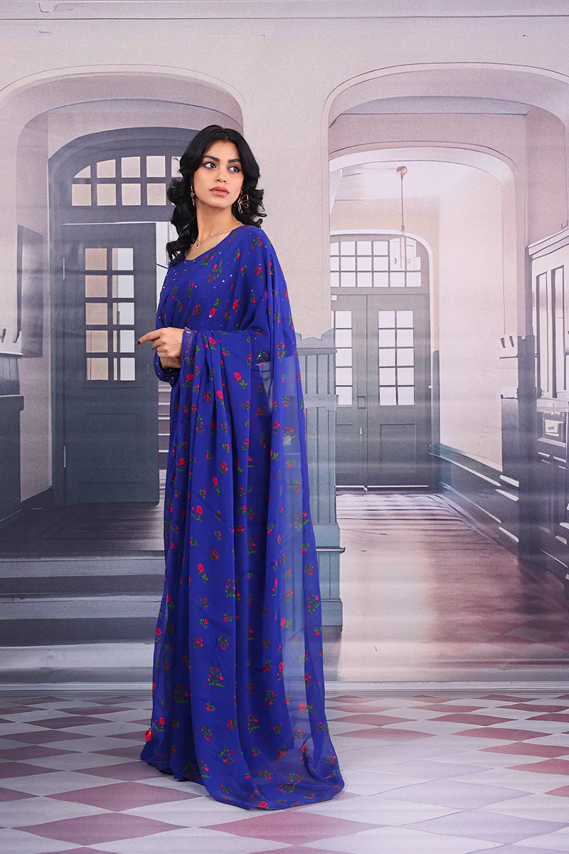Gulaab Jaal Mukaish Sari - Image 4