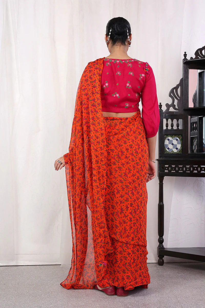 Jazab Rangeen Gulaab Jaal Sari - Image 5