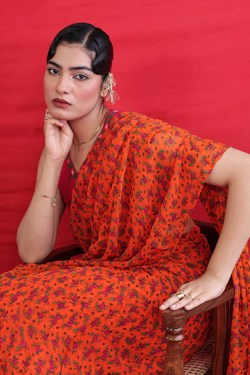 Dilfareb Gulaab Jaal Sari - Image 6