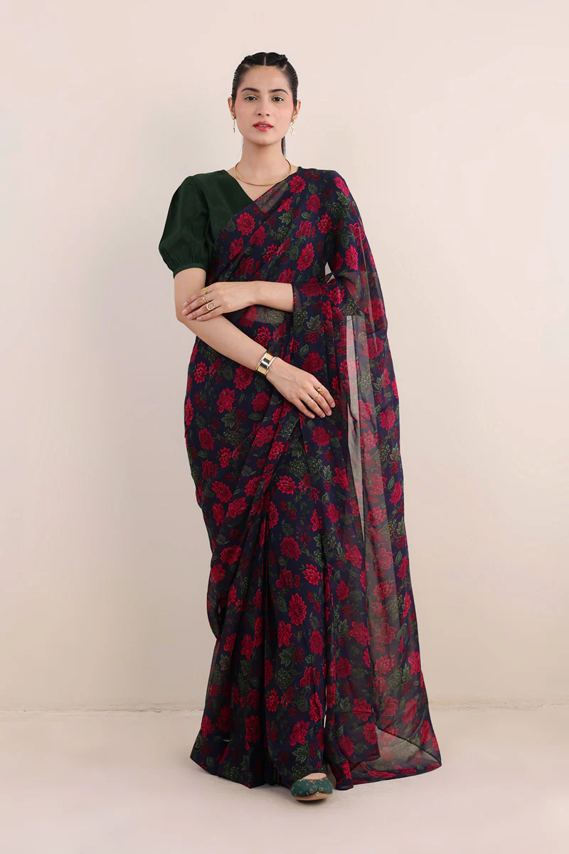 Gulaab Jaal Printed Sari - Image 4