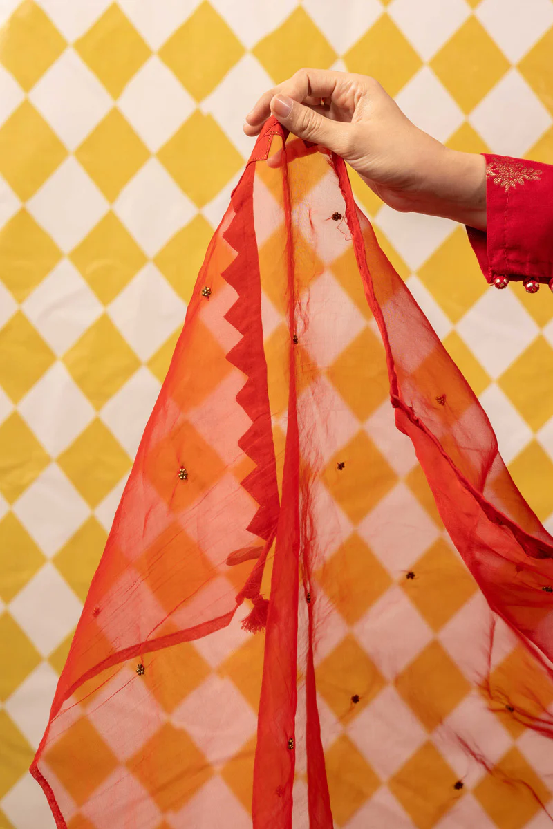 Threads of History Tasseled Dupatta - Image 4