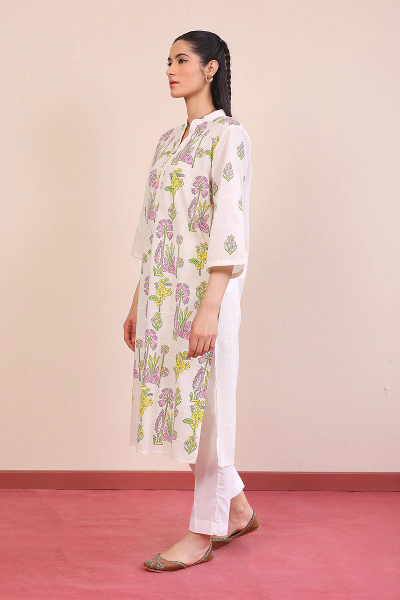 Tropic Splendour Blockprinted Kurta - Image 3