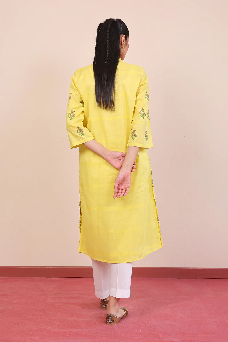 Tropic Splendour Blockprinted Kurta - Image 5