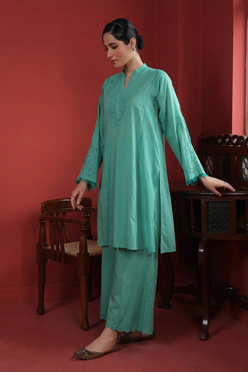Floral Fringes Cutwork Suit - Image 3