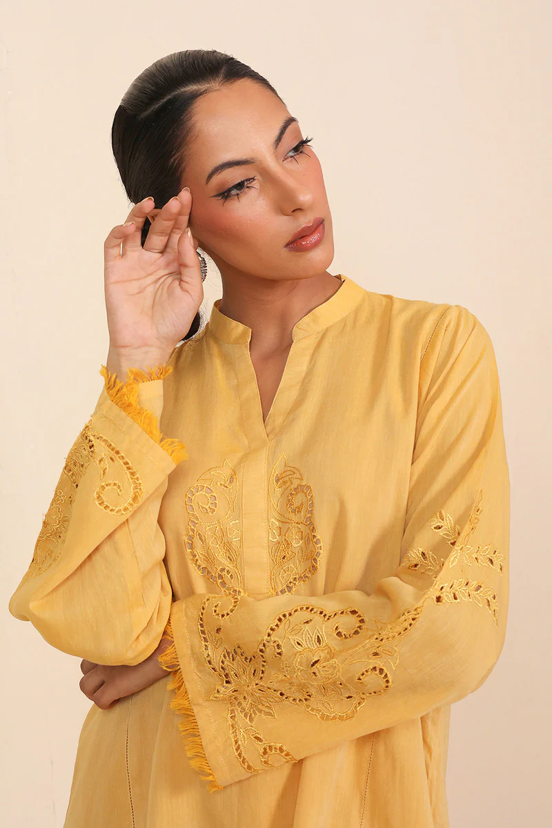 Floral Fringes Cutwork Suit - Image 7
