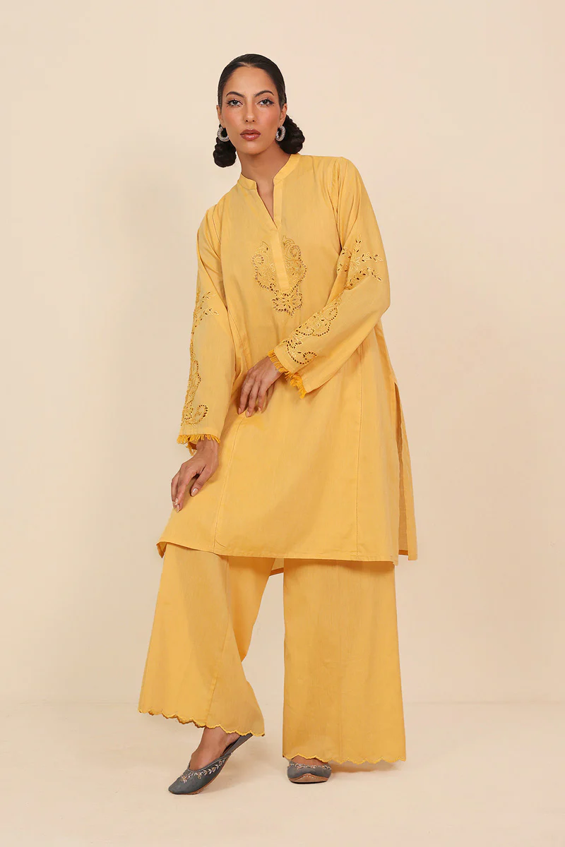 Floral Fringes Cutwork Suit - Image 8