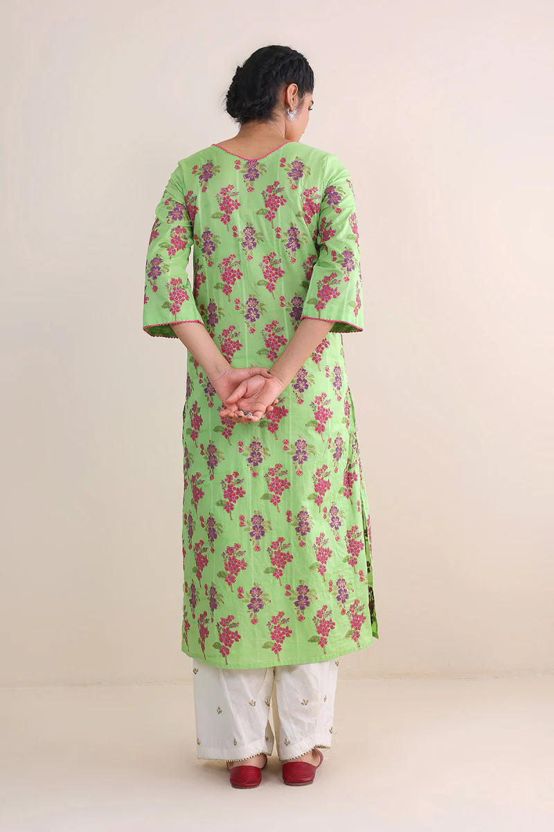 Tropic Splendour Handblocked Kurta - Image 8