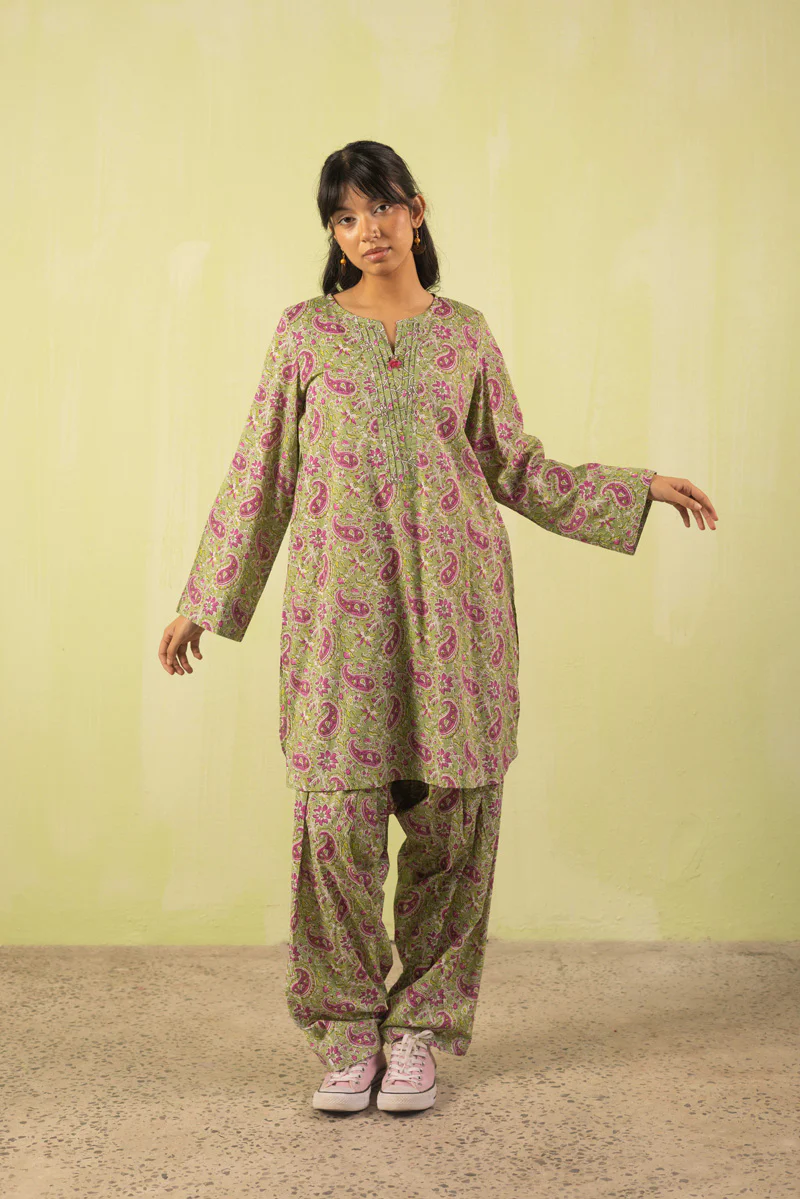 Kalamkari Pleated Dual-Set - Image 10