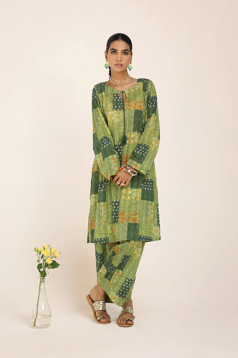 Patchwork Kantha Ensemble - Image 7