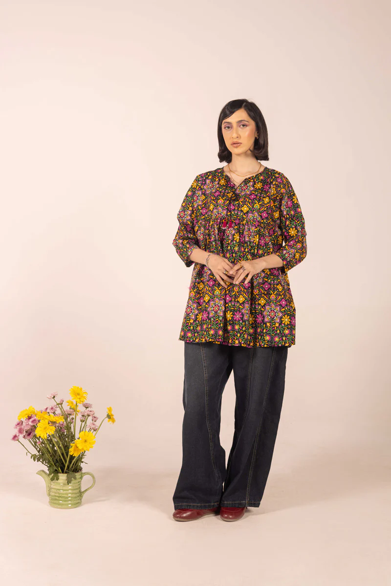 Mexican Floral Bloom Top