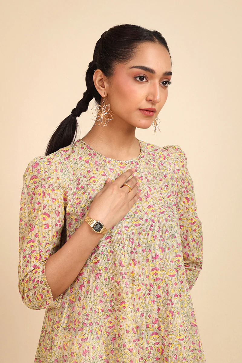 Block-Printed Flared Kurta - Image 5