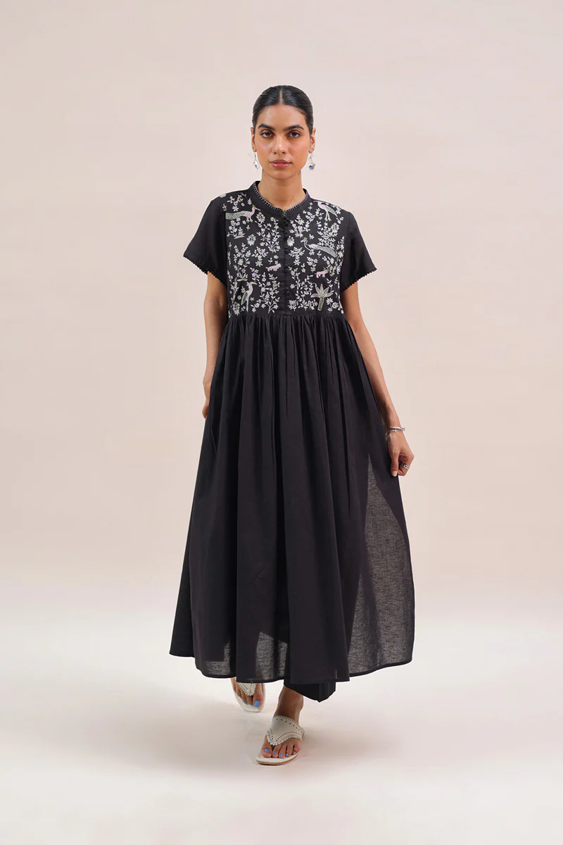 Embroidered Faras Dress