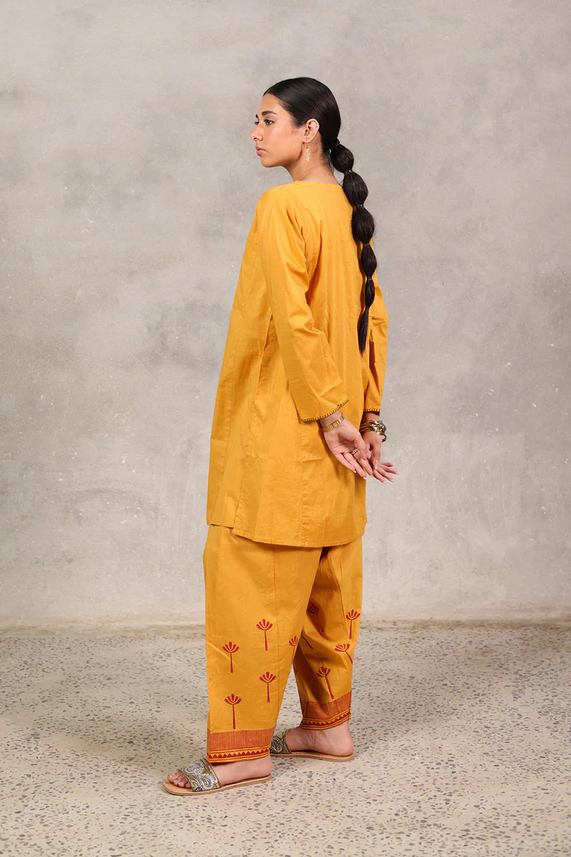 Block-Printed Tasseled 3-piece Suit - Image 5