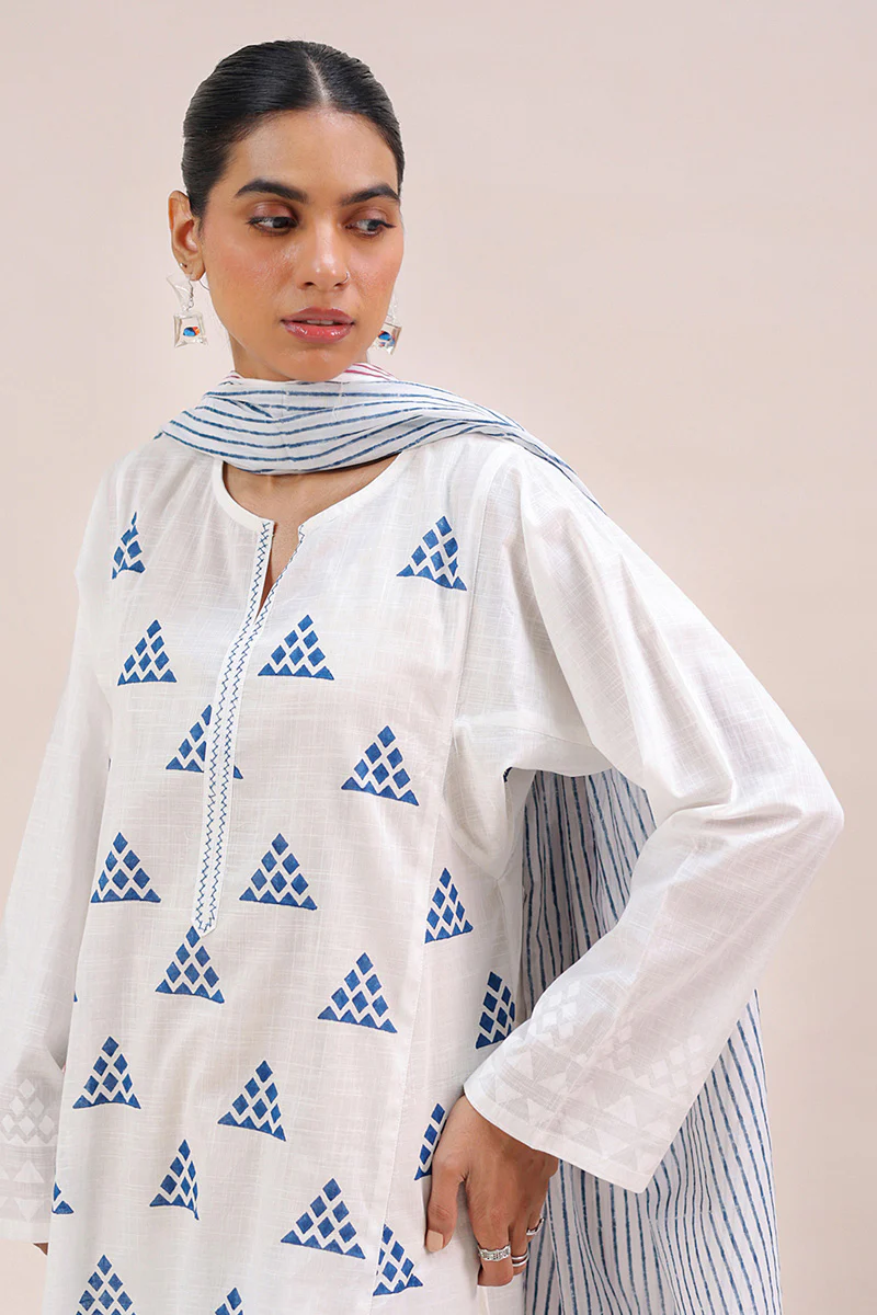 African Block-Printed 3 Piece Suit - Image 2
