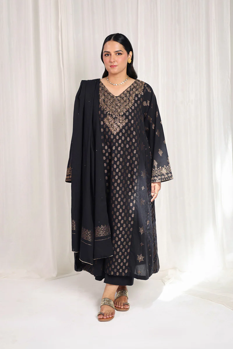 Golden Woven Raat ki Rani 3 Piece