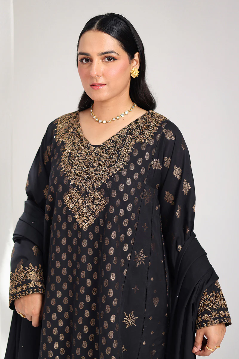 Golden Woven Raat ki Rani 3 Piece - Image 2