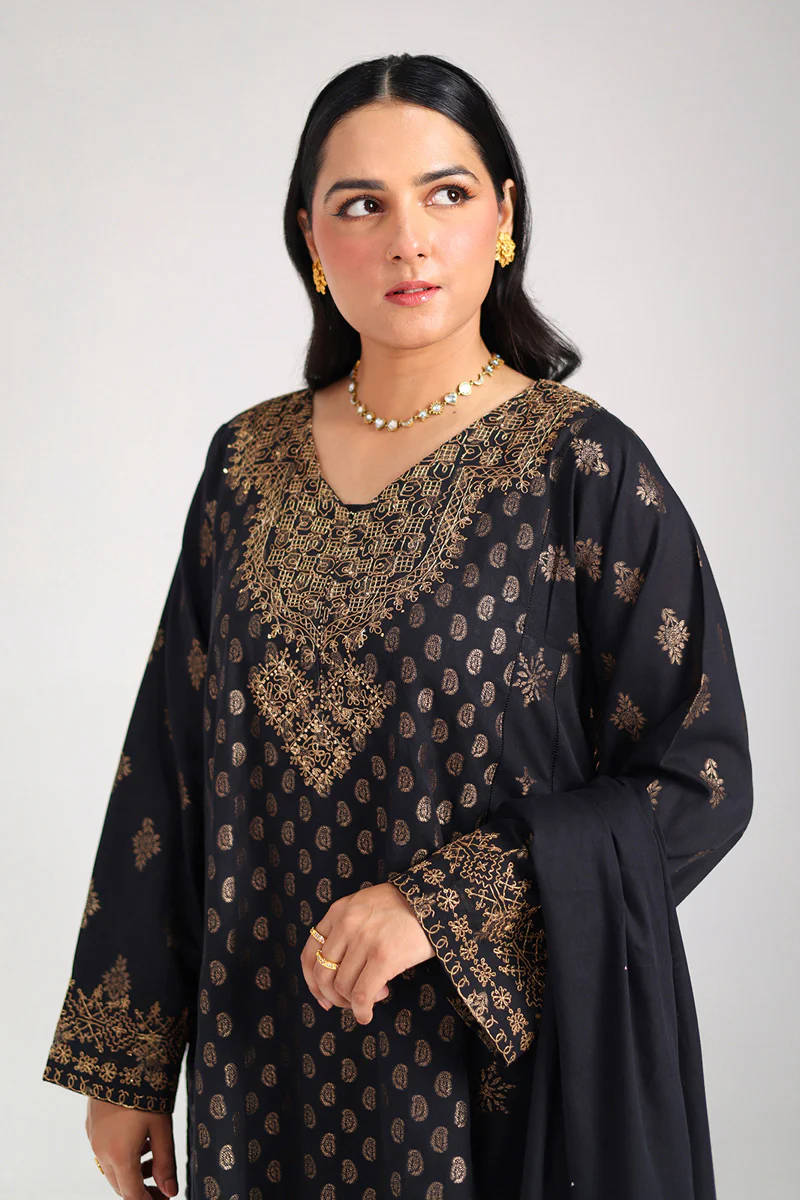 Golden Woven Raat ki Rani 3 Piece - Image 3