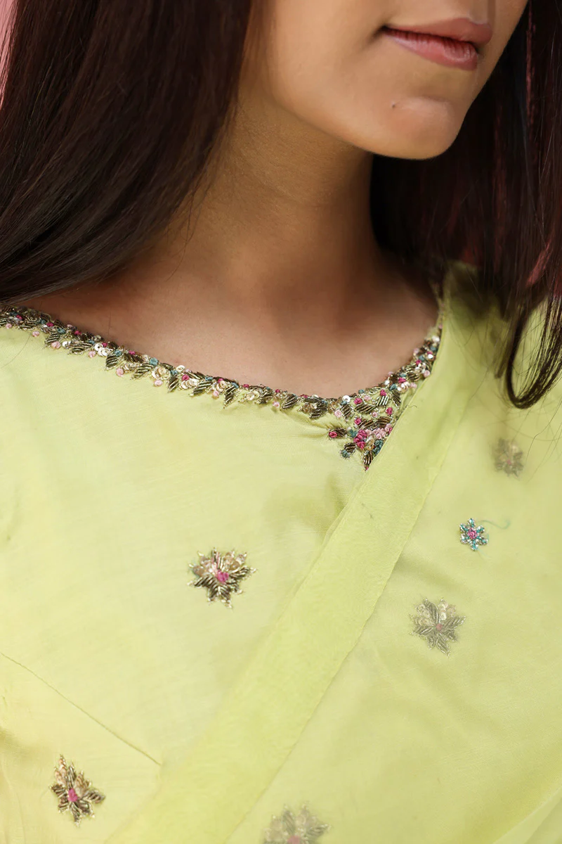 Mahrani Embroidered Nur Saree - Image 7