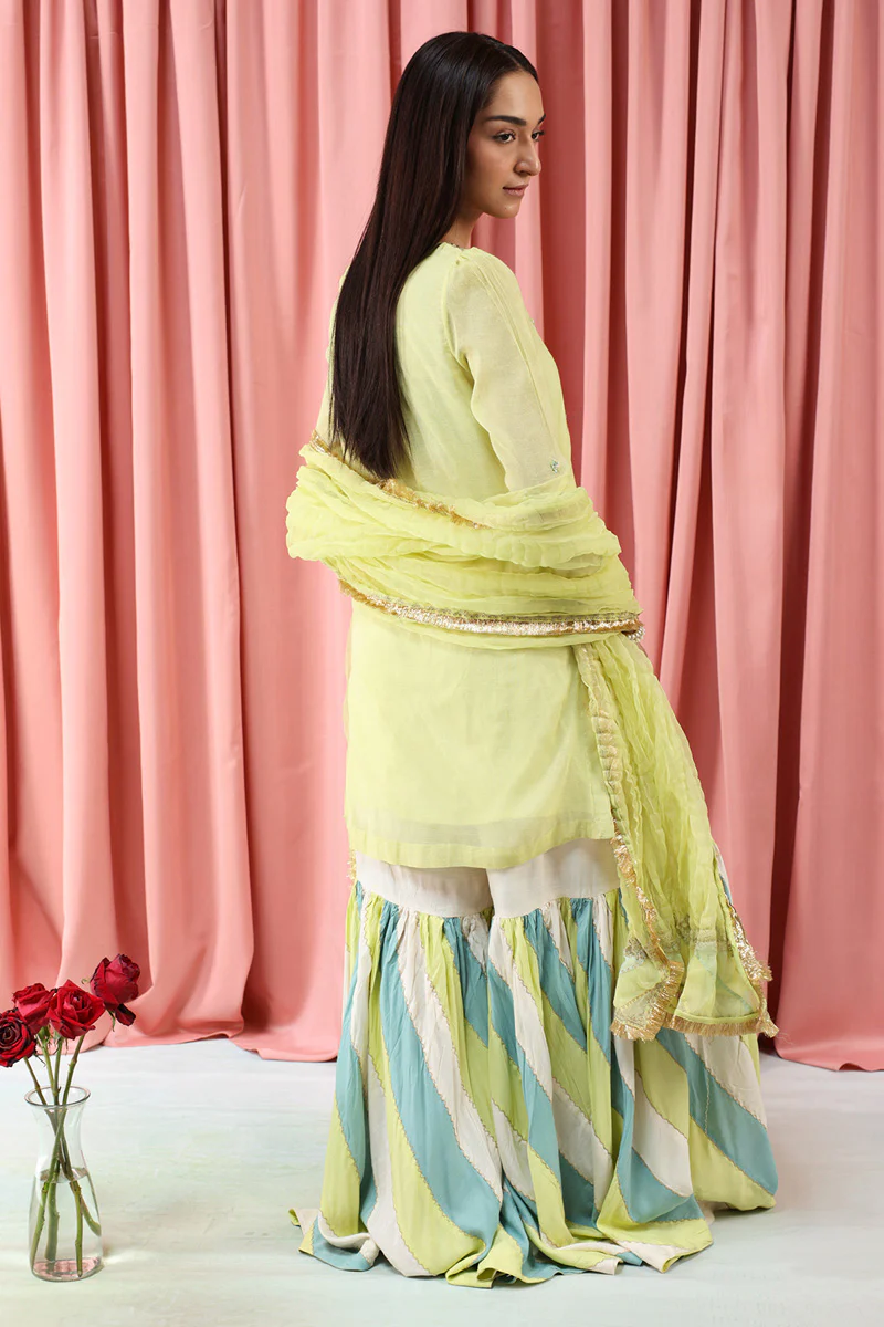 Mahrani Embroidered Gharara 3-Piece suit - Image 8