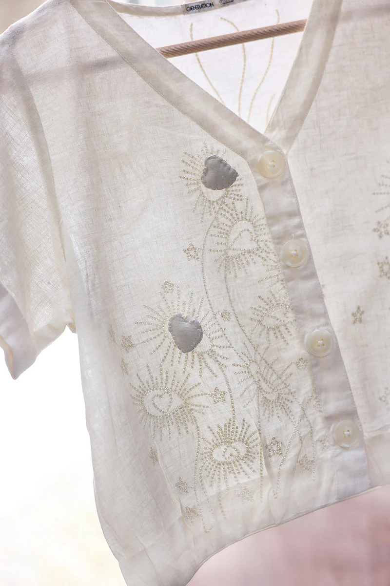 Embroidered Heart loom Top - Image 3