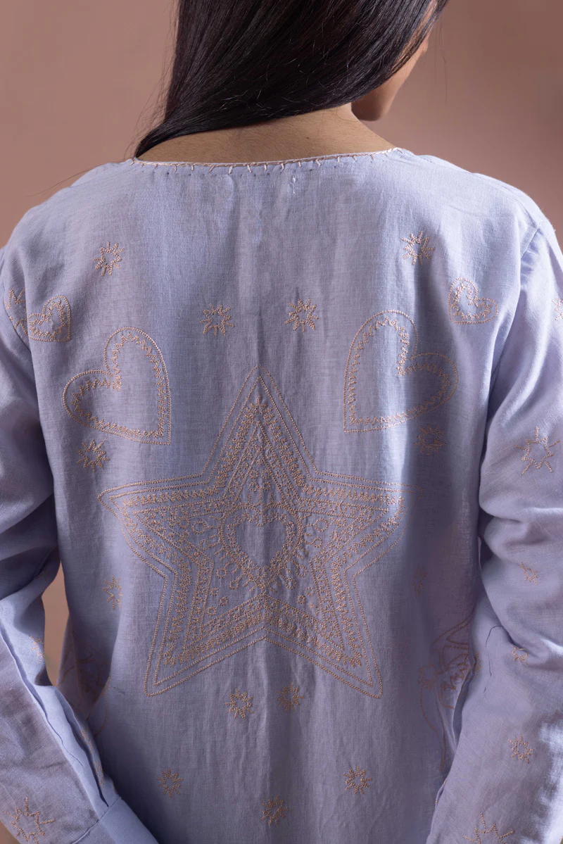 Ocean Whim Embroidered Kurta - Image 9