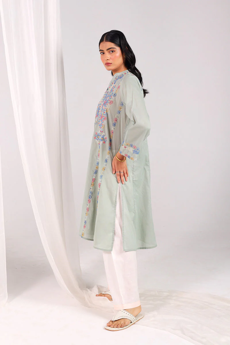 Multani Blue Hues Mukaish Kurta - Image 18