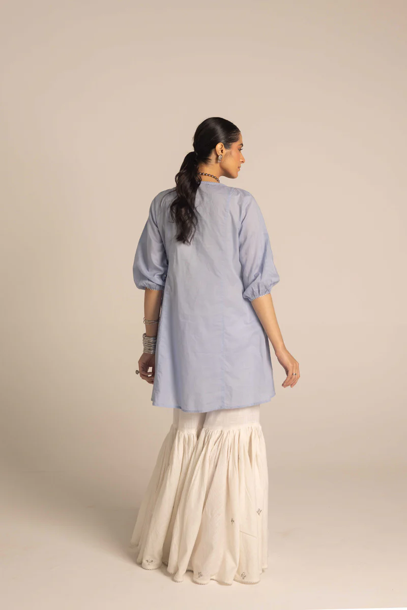Pure Multani Blue Hues Kurta - Image 5