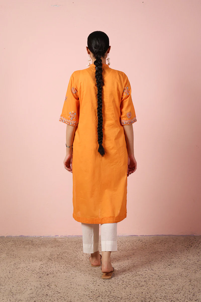 Multani Blue Hues Ember Kurta - Image 5