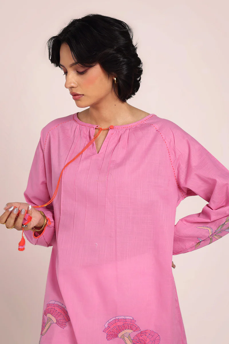 Soft Bloom Zaib Kurta - Image 3