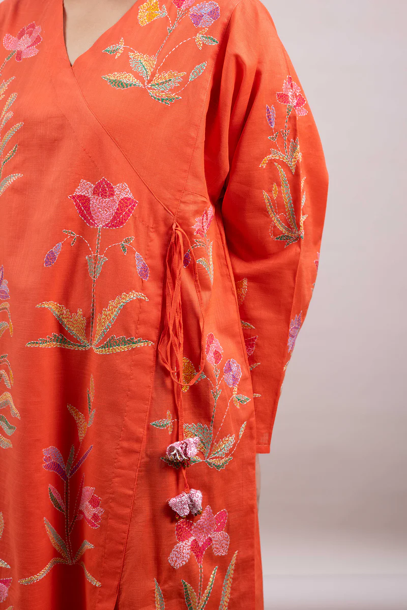 Hand-Embroidered Angrakha Shirt - Image 2