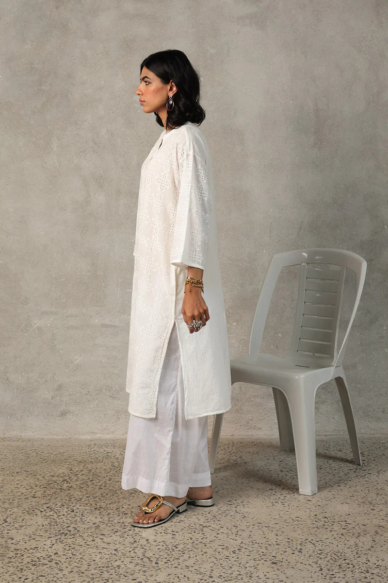 Spring Fling Schiffli Whispers Kurta - Image 3