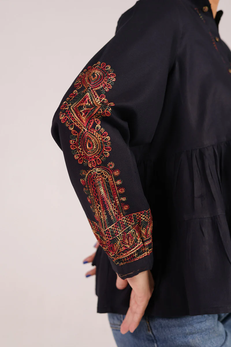 Embroidered Color Waves Top - Image 3