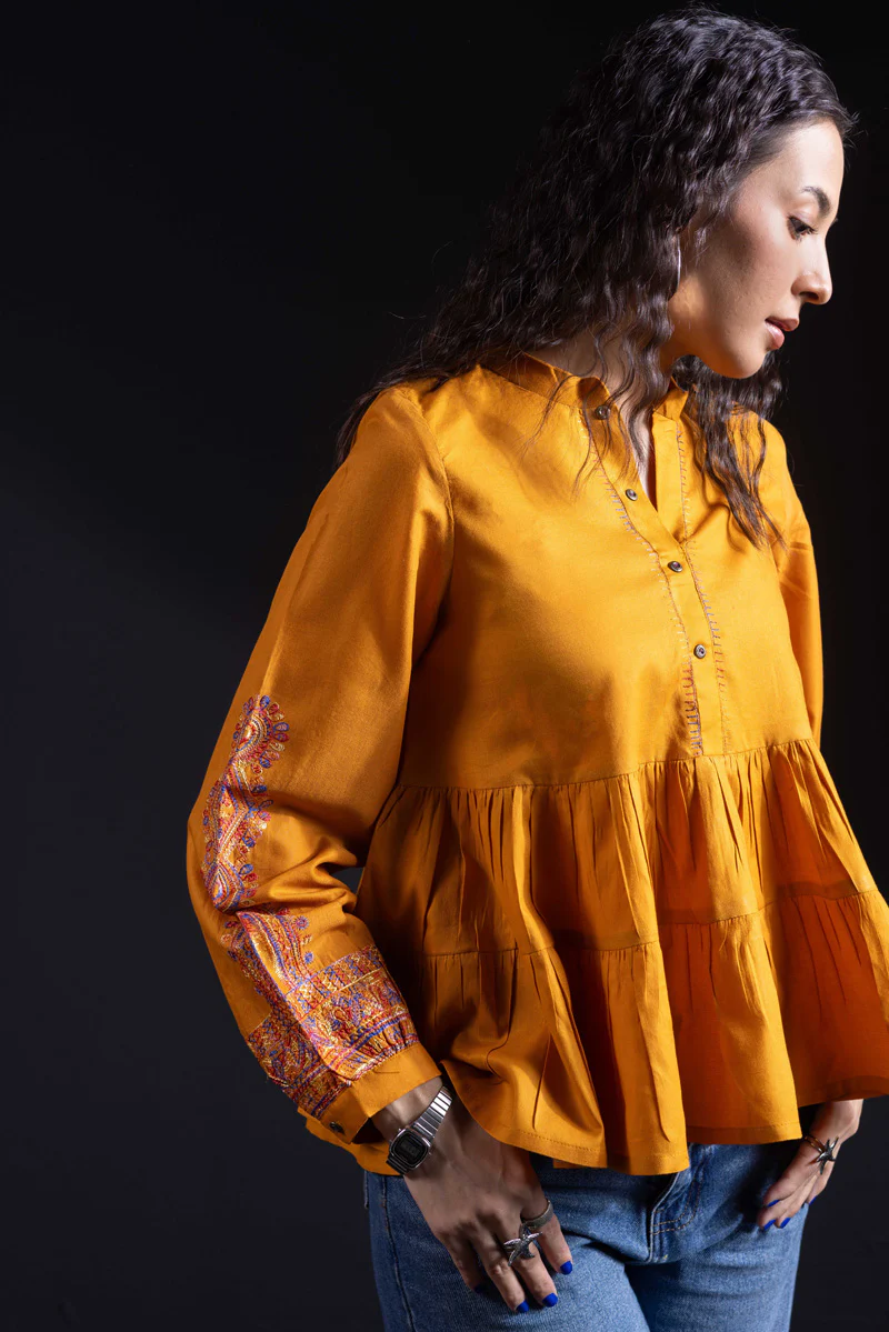 Embroidered Color Waves Top - Image 9