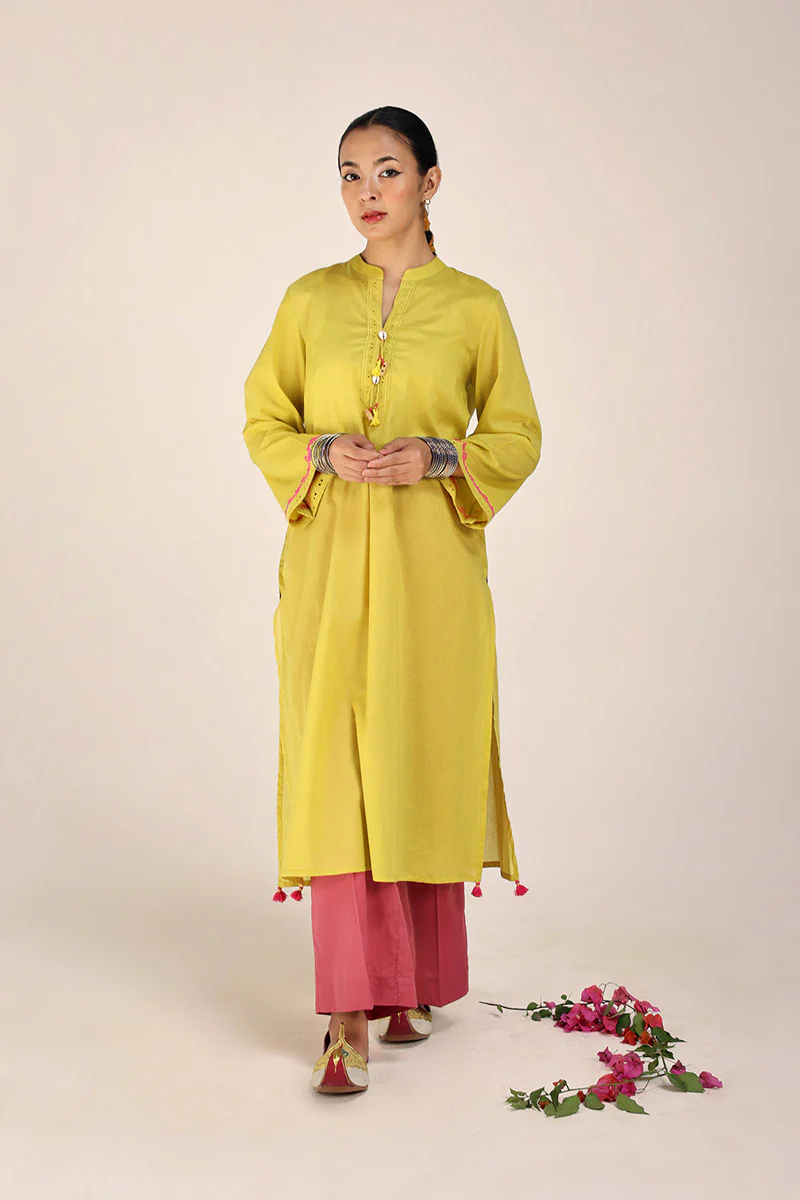 Rich-Textured Sea Foam Kurta - Image 6