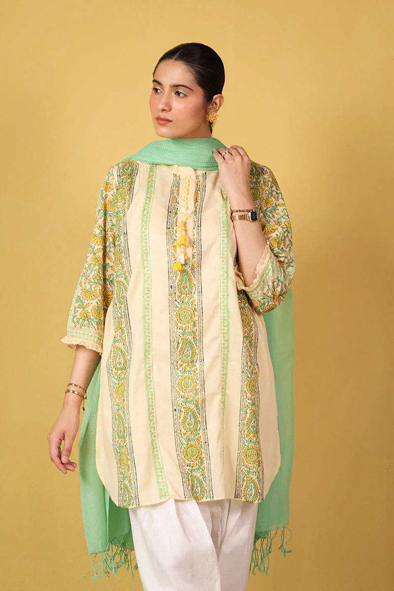 Artisanal Block Chintz Whisper Kurta - Image 9