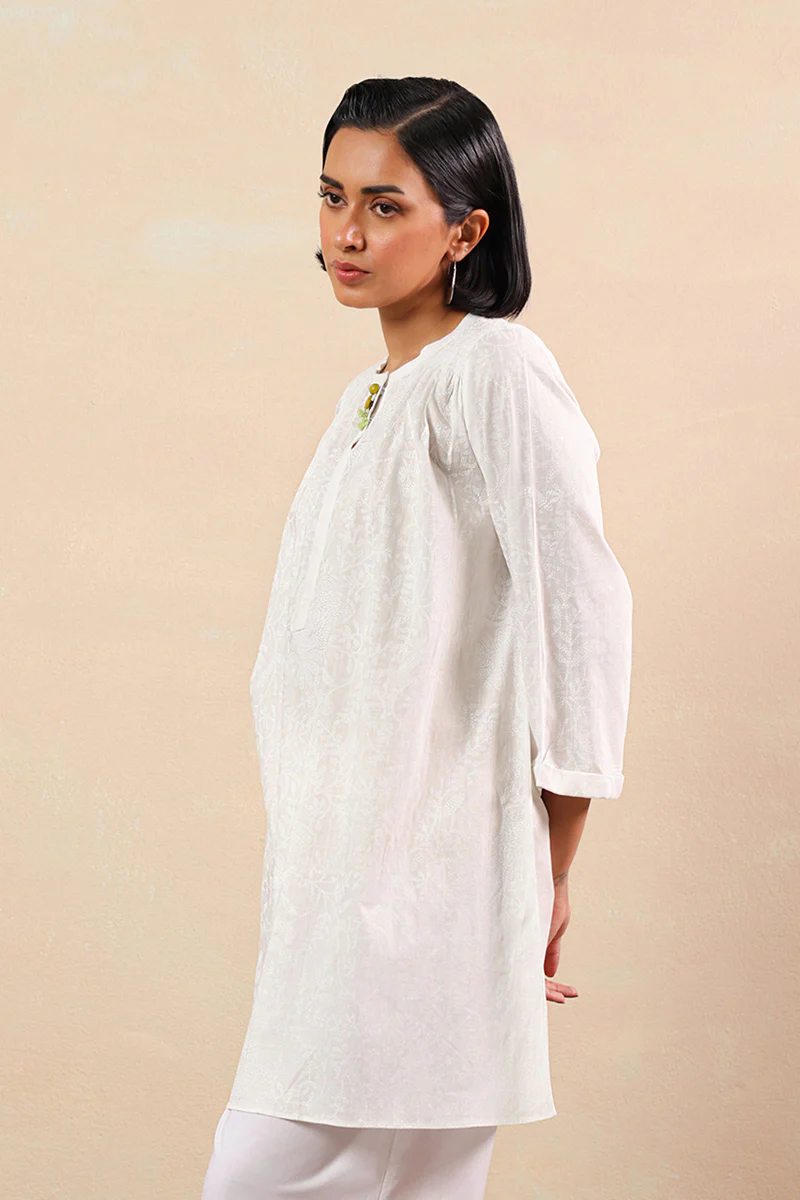 Pearl White Printed Top - Image 3